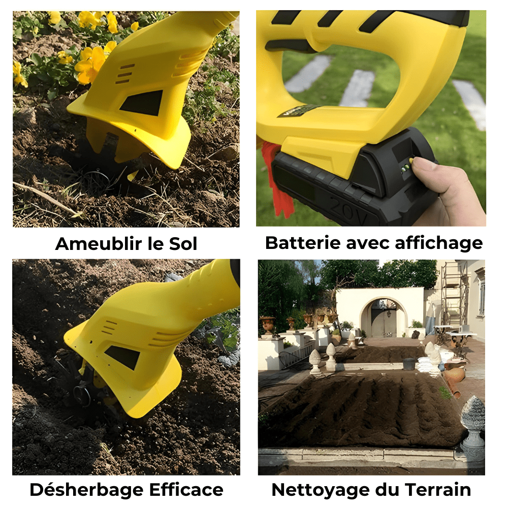 Motobineuse Électrique Sans Fil de Jardin ( + Batterie Offerte)
