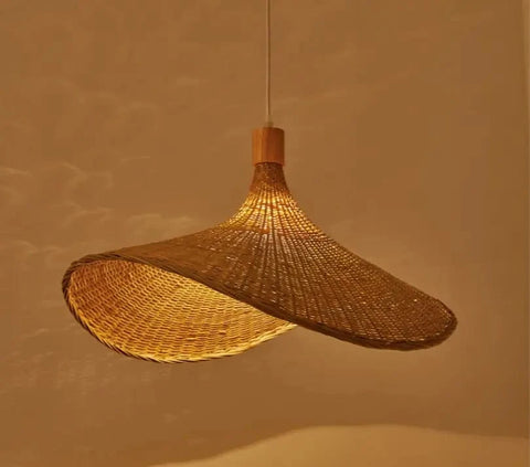 Suspension Luminaire en Rotin Rustique