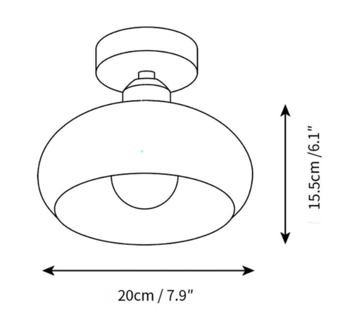 Plafonnier Verre Vintage à LED Élégant
