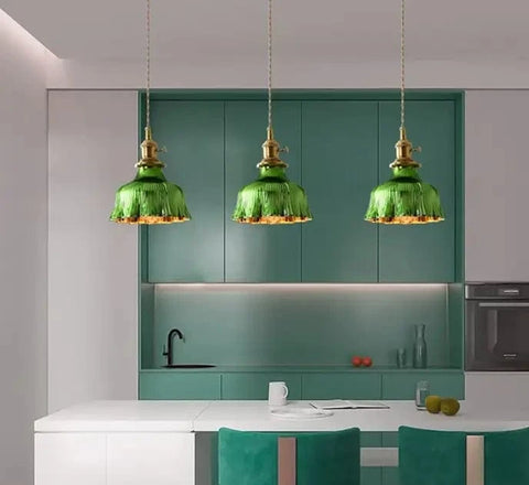 Suspension Luminaire Vintage en Verre Scandinave