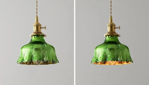 Suspension Luminaire Vintage en Verre Scandinave