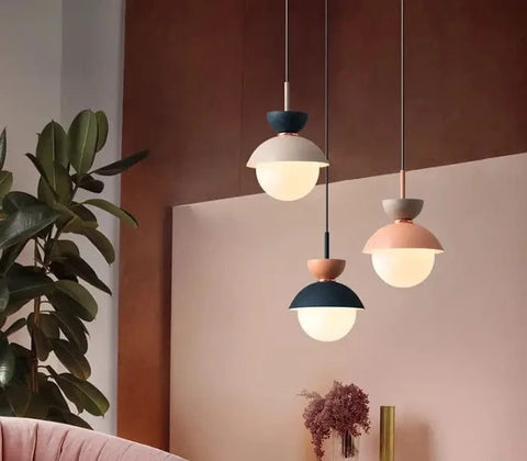 Suspension Luminaire Boule en Verre Nordique Moderne
