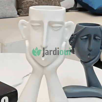 Pot de Fleurs Visages Artistiques Élégants