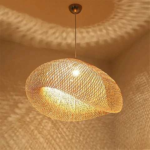 Suspension Luminaire Design en Rotin Charmant