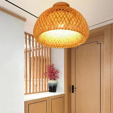 Plafonnier Rotin LED Circulaire Raffiné