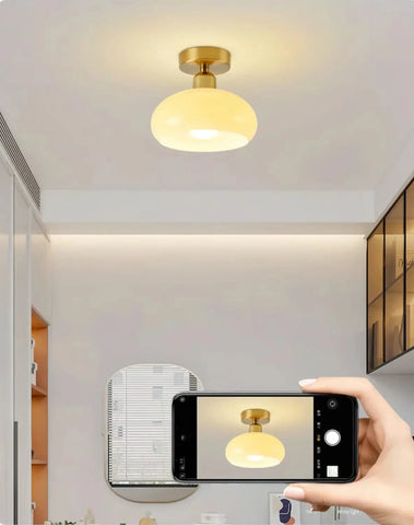 Plafonnier Verre Vintage à LED Élégant