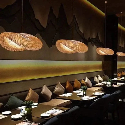 Suspension Luminaire Design en Rotin Charmant