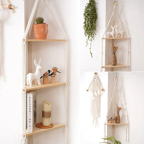 Étagères Suspendue pour Plante en Macramé Artisanal