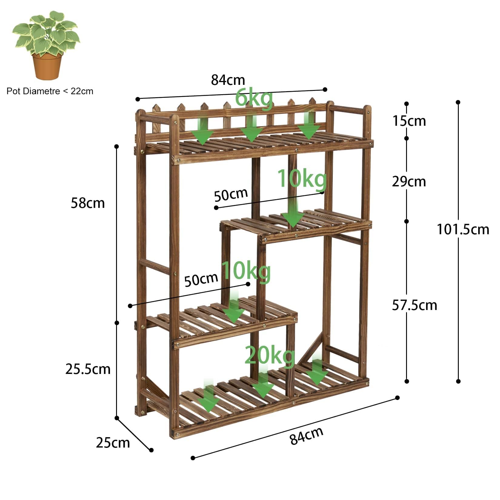 Meuble Porte Plante en Bois ’Diseinua’