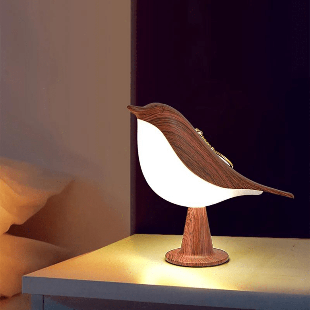 Jardioui 1 Lampe (39.90 €/ pcs) / Rouge brun Lampe Oiseau de Chevet Tactile Originale