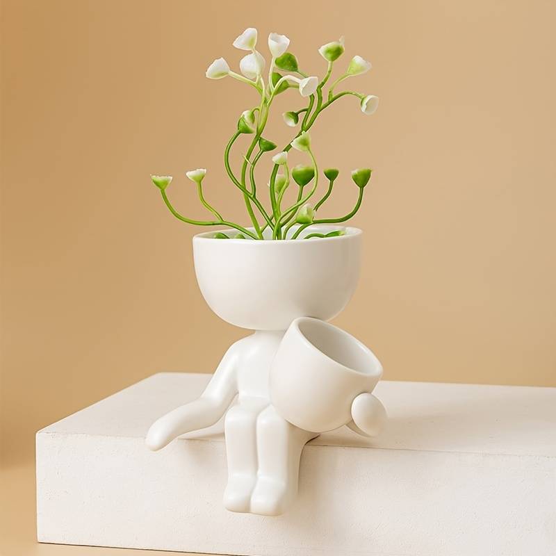 Jardioui 1 Pot (24.90 €/ pcs) / Blanc Pot de Fleur en Céramique Moderne