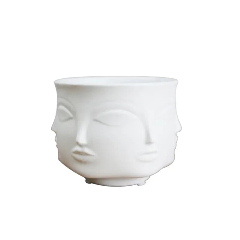 Jardioui 1 Pot (39.90 €/ pcs) / Blanc Pot de Fleurs Visage Artistique