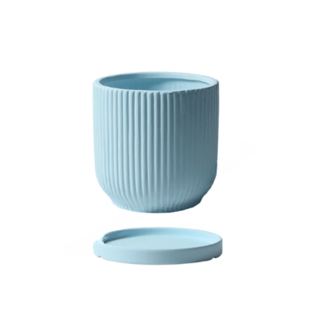 Jardioui 1 Pots (54.90 €/ pcs) / Bleu Pot de Fleur en Céramique Élégant