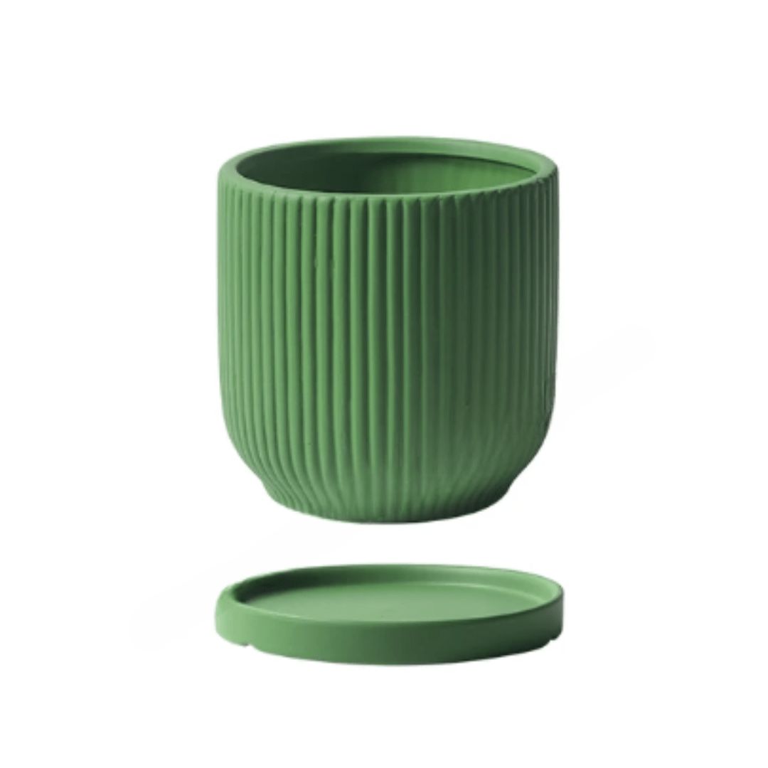 Jardioui 1 Pots (54.90 €/ pcs) / Vert Pot de Fleur en Céramique Élégant
