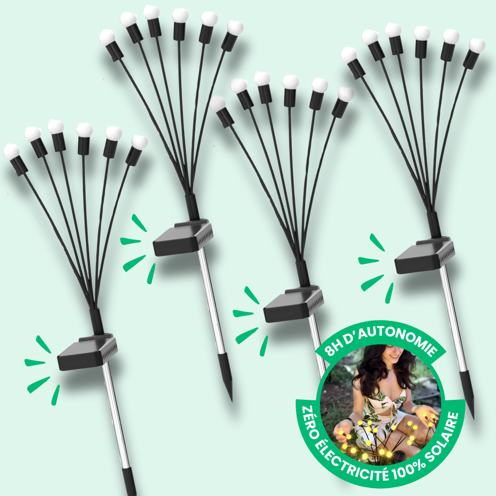 Jardioui 4 Lampes (14.98€/u) Lampes LED Lucioles à Énergie Solaire - Offre Spéciale
