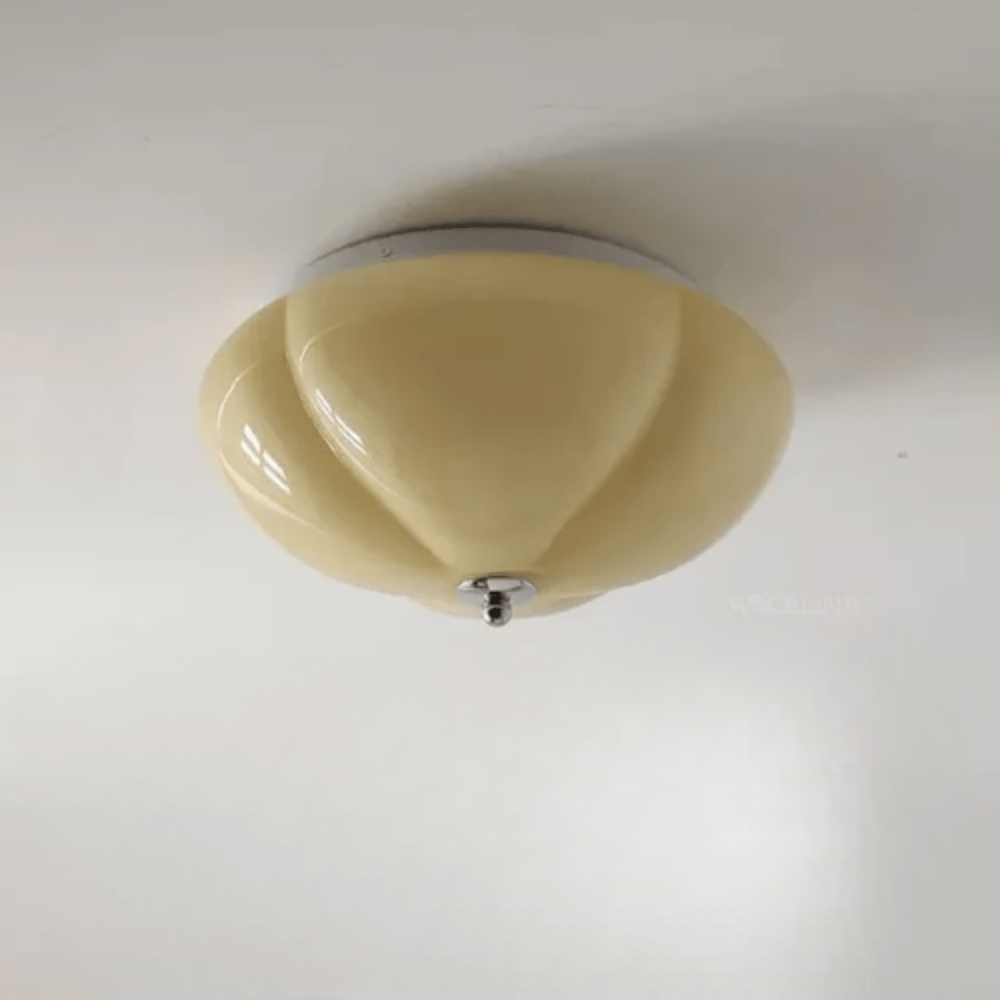 Jardioui Beige / Blanc Froid Plafonnier LED Design Rétro Citrouille