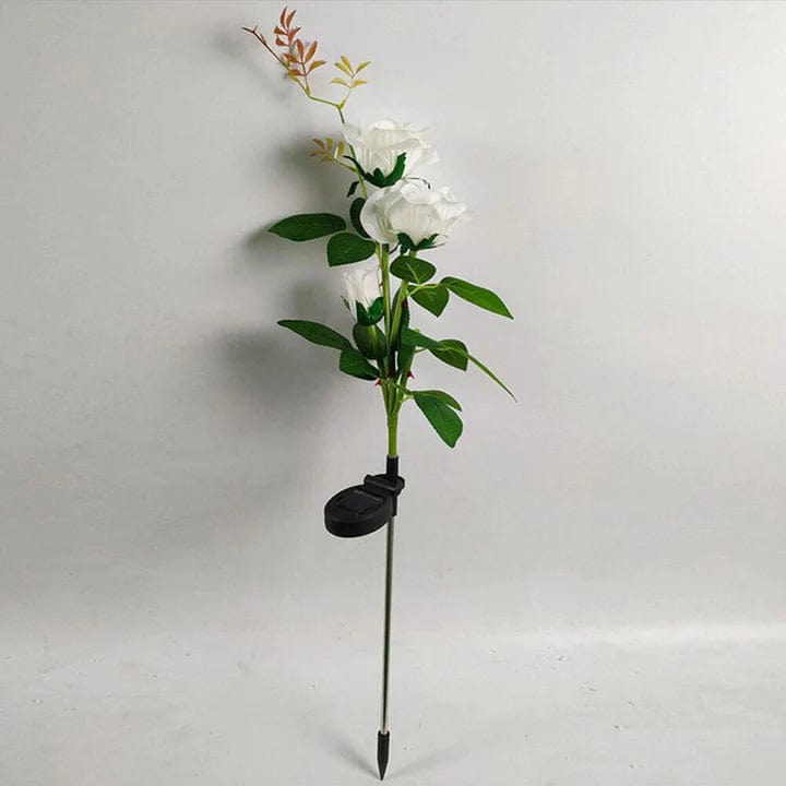 Jardioui Blanc / 1 Paquet Lampe Rose Florale Solaire Lumineuse