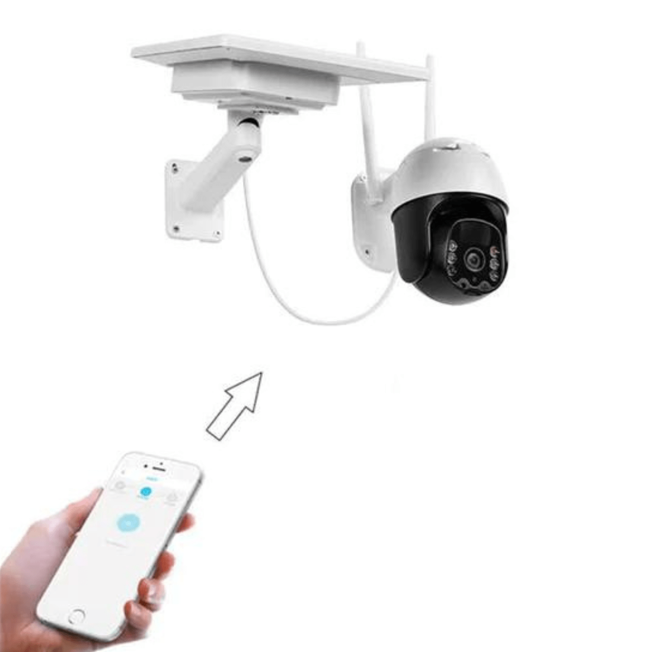 Jardioui Caméra de Surveillance Solaire Sans Fil Intelligente
