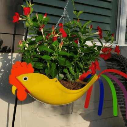 Jardioui Coq jaune Pot de Fleurs Décoratif Artistique