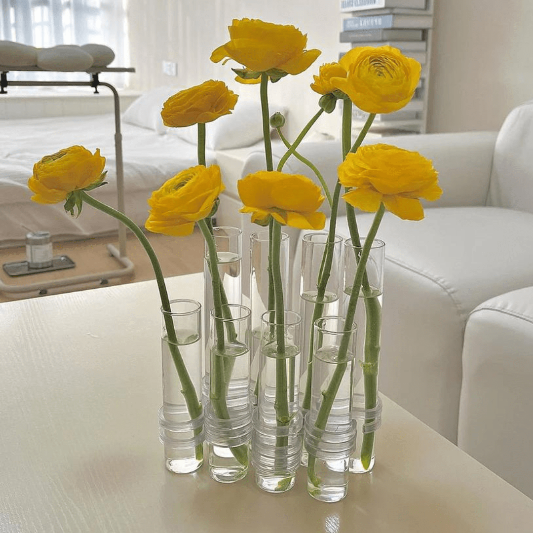 Jardioui Diffèrent Levels - 8 Tubes Set de Vase Floral Élégance