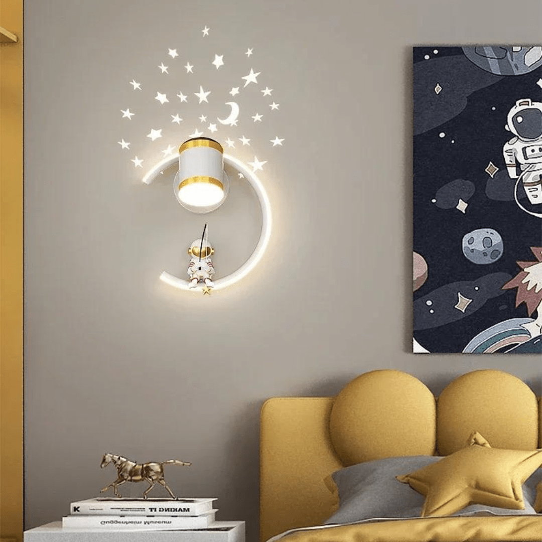 Jardioui Droite Applique Murale LED Ludique pour Enfant Astronaute