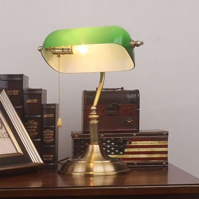 Jardioui Lampe de Bureau Vintage Vert Banquier