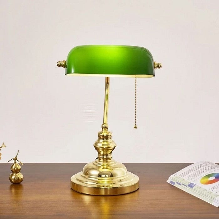 Jardioui Lampe de Bureau Vintage Vert Banquier
