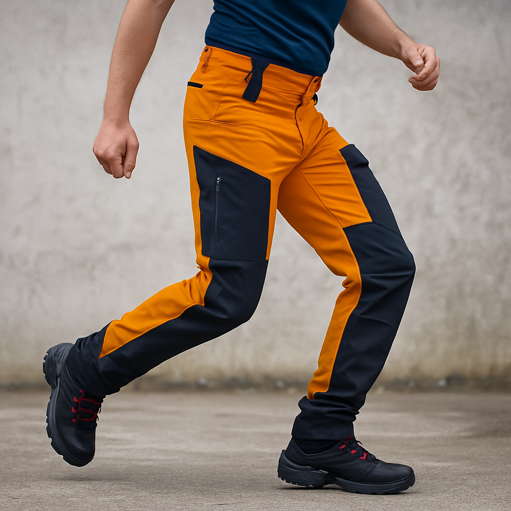 Jardioui Pantalon de Travail Homme Multipoche Orange