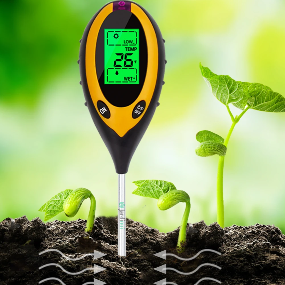 Jardioui PH-mètre de Sol Numérique Multifonction 4 en 1