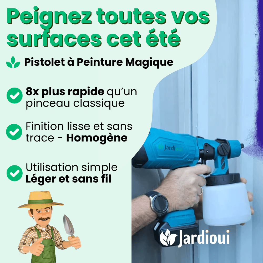 Jardioui Pistolet à Peinture Électrique Sans Fil Portatif Magique (+Batterie Offerte)