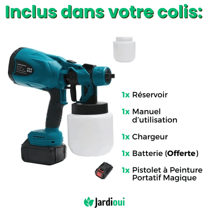 Jardioui Pistolet à Peinture Électrique Sans Fil Portatif Magique (+Batterie Offerte)