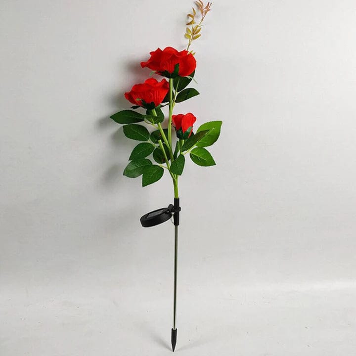 Jardioui Rouge / 1 Paquet Lampe Rose Florale Solaire Lumineuse