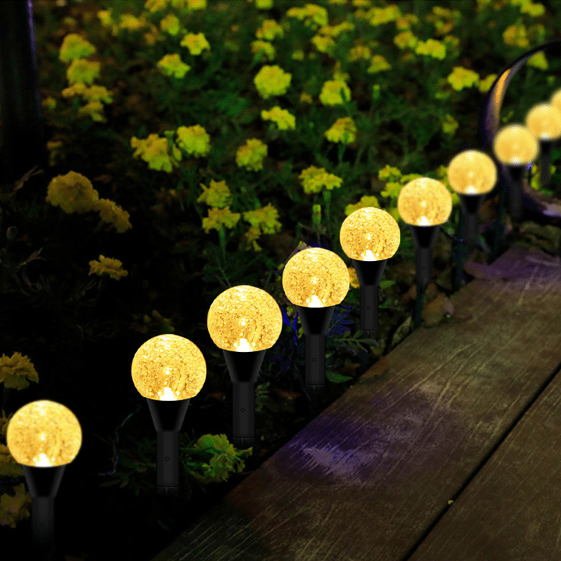 Jardioui Set de 10 Lampes Solaires Effet Bulle pour Jardin