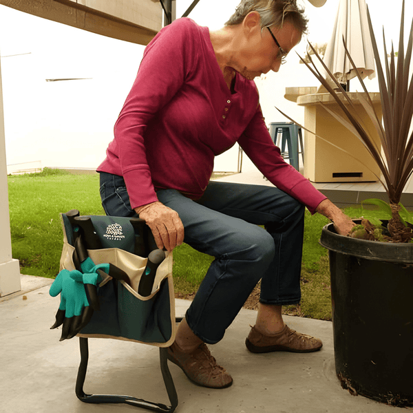 Draper Tools Tabouret De Jardinage Vert - Siège Avec Rangement Et Genouillère Pour Travaux Extérieurs