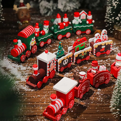Jardioui Train de Noël Miniature Coloré