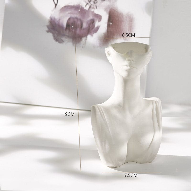frJardioui 3 Vase Buste de Femme en Céramique