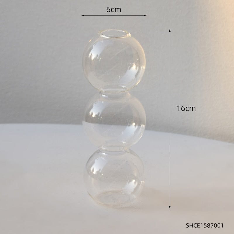 frJardioui Blanc / 3 Boules Vase en Verre "Bubble Glass"