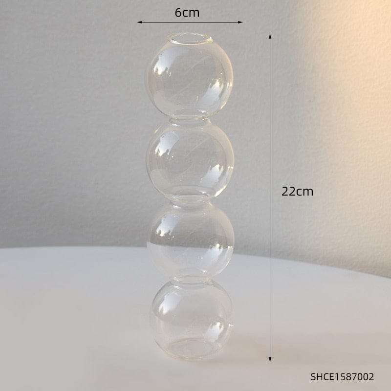 frJardioui Blanc / 4 Boules Vase en Verre "Bubble Glass"