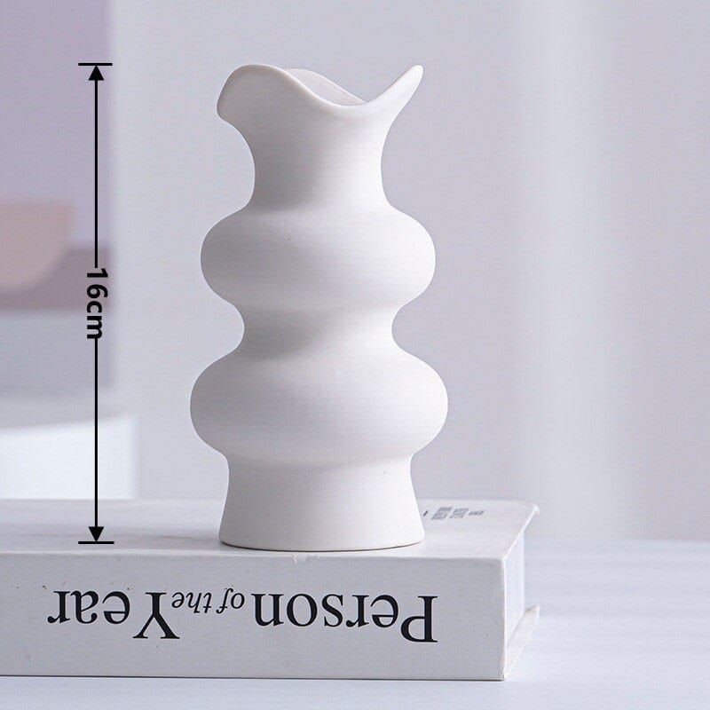 frJardioui Blanc ( Moyen ) Vase en Céramique "Giro"
