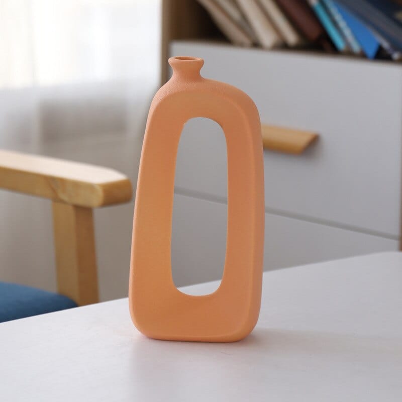 frJardioui Orange Vase Contemporain en Céramique
