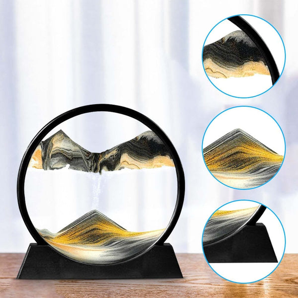 Paysage de sable profond 3D en mouvement, verre ro... - Grandado Paysage de sable profond 3D en mouvement, verre ro... - Grandado